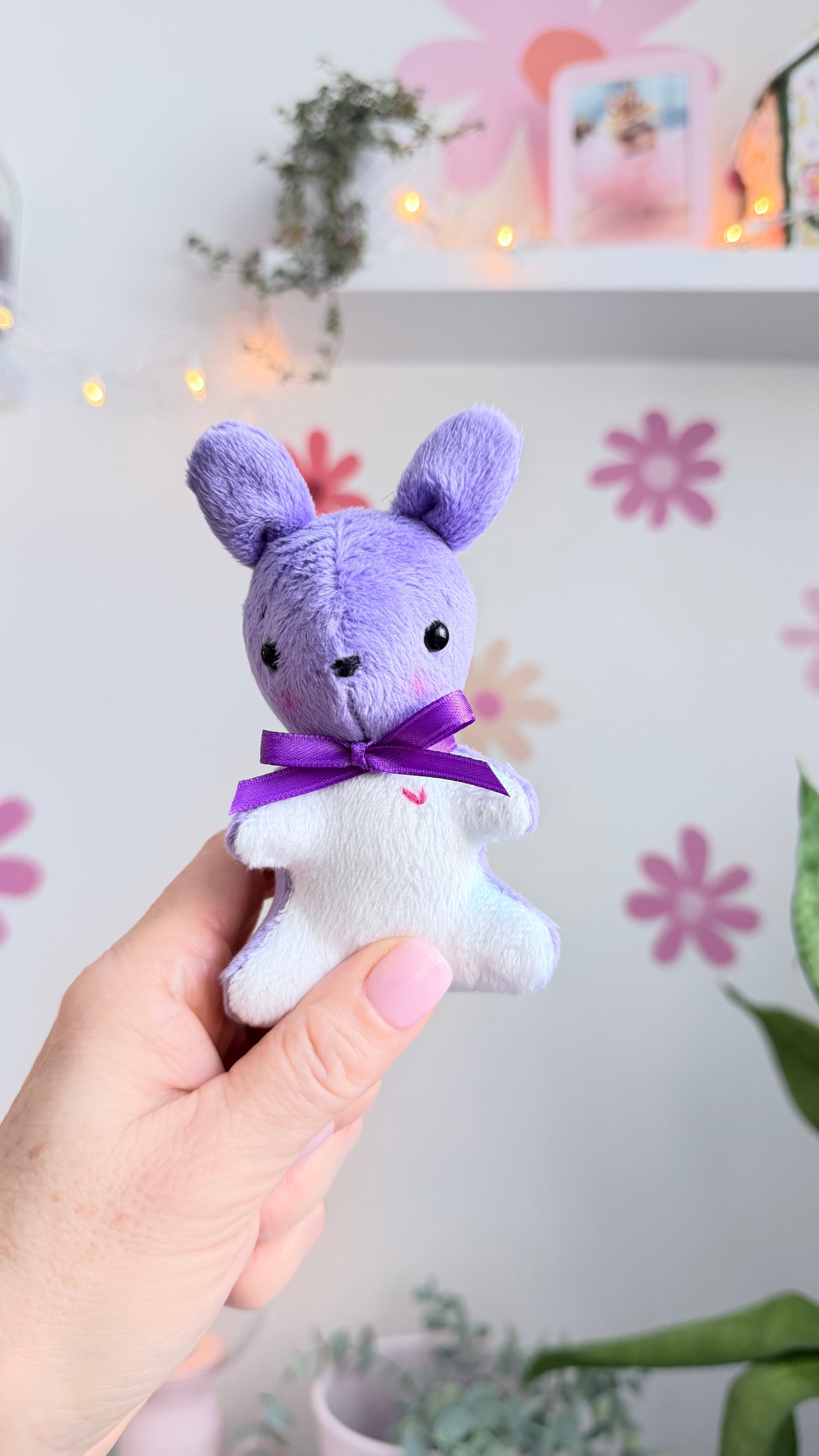 Purple Tea Cup Bunny, Bunny Doll, Purple Bunny,Bunny Plushie