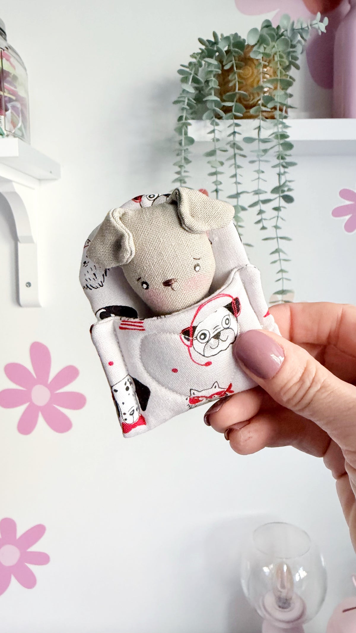 Puppy cozy pal, puppy doll, Pocket Pal, Animal in a Bed, Dog doll,