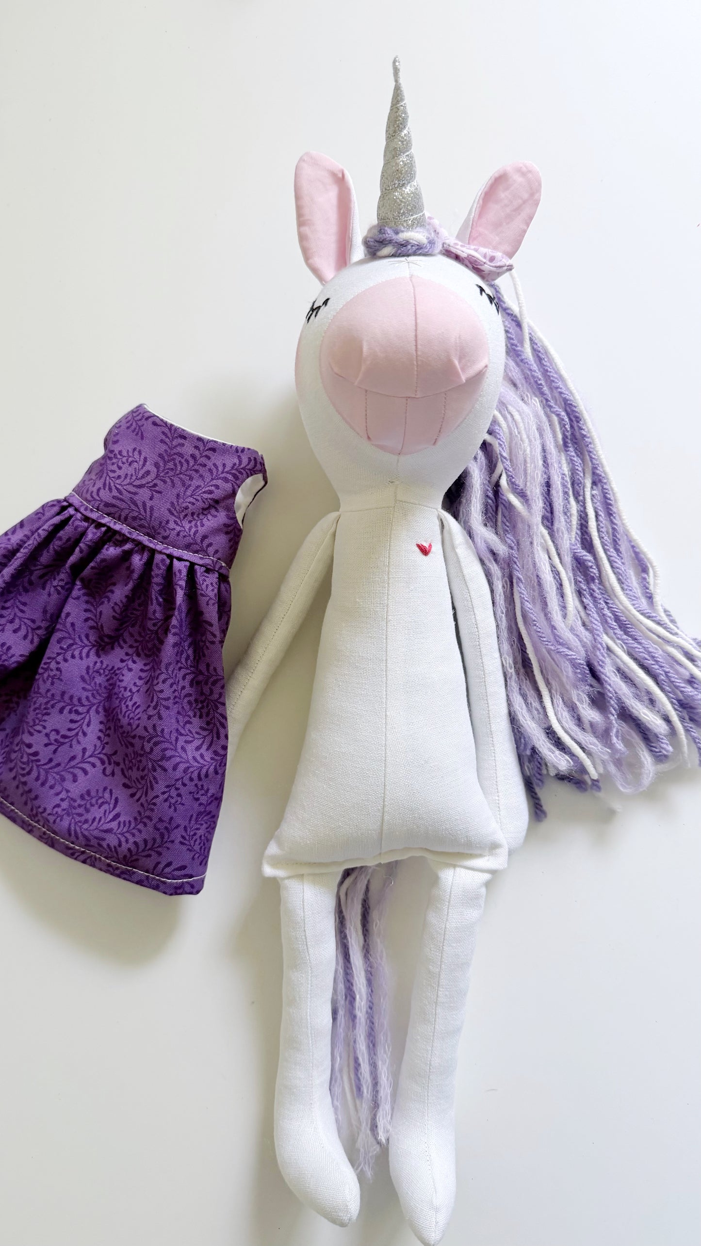 Unicorn Doll, Unicorn Fabric Doll, Textile Unicorn