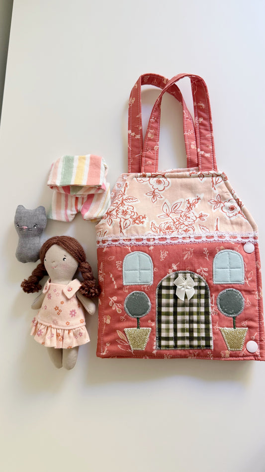 Travel Dollhouse, Portable Doll House, Fabric Dollhouse, Quiet Book
