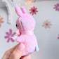 Pink Tea Cup Bunny, Bunny Doll, Pink Bunny, Bunny Plushie