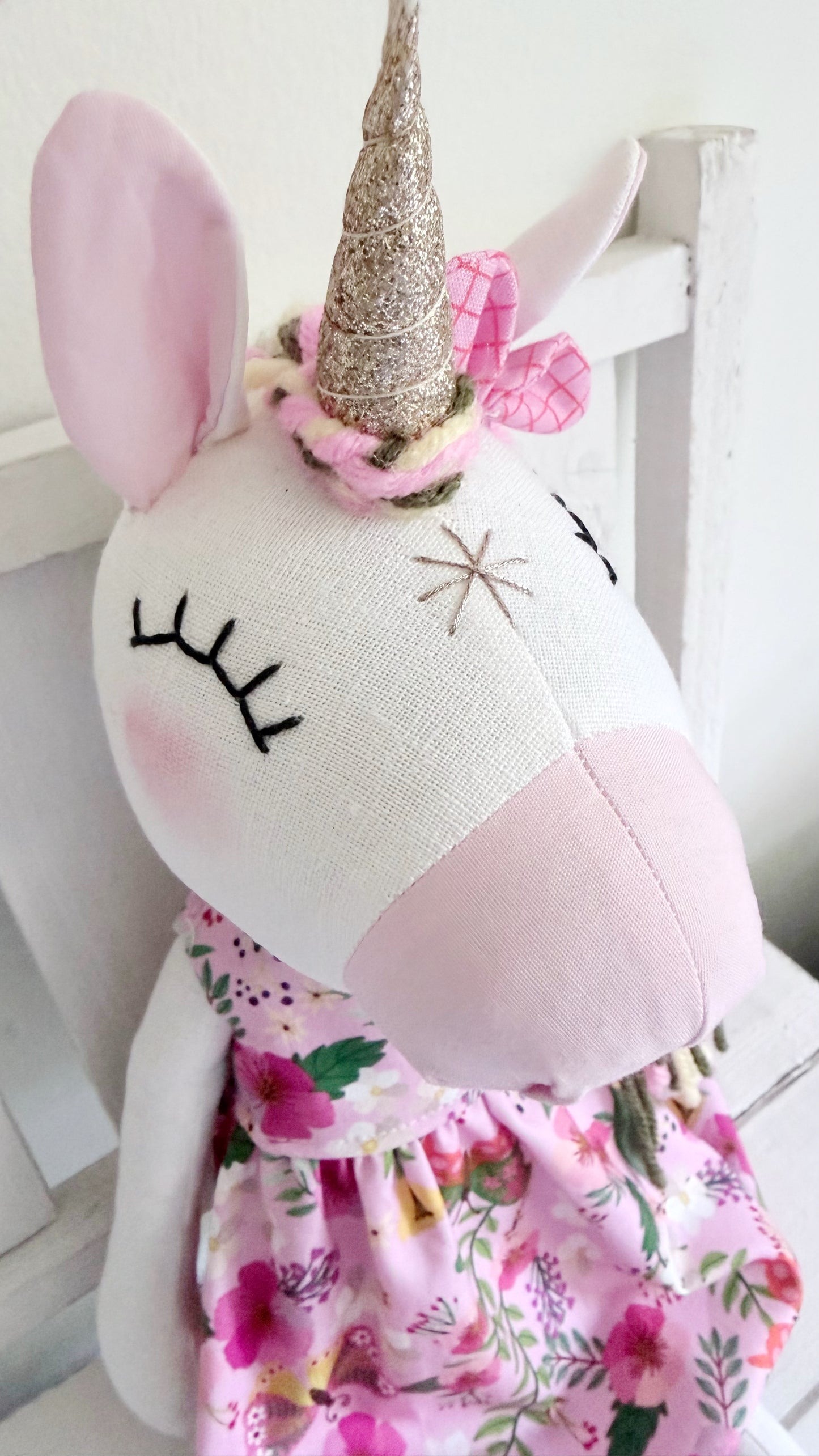 Unicorn Doll, Unicorn Fabric Doll, Textile Unicorn