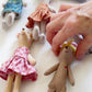 Blue floral Dress Pocket Mouse, Mouse Doll,  Mouse Doll