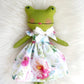 Frog doll, frog linen doll