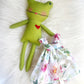 Frog doll, frog linen doll