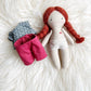 Mini Girl Doll, Girl Doll, Red Head Doll, Dollhouse Doll