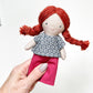 Mini Girl Doll, Girl Doll, Red Head Doll, Dollhouse Doll