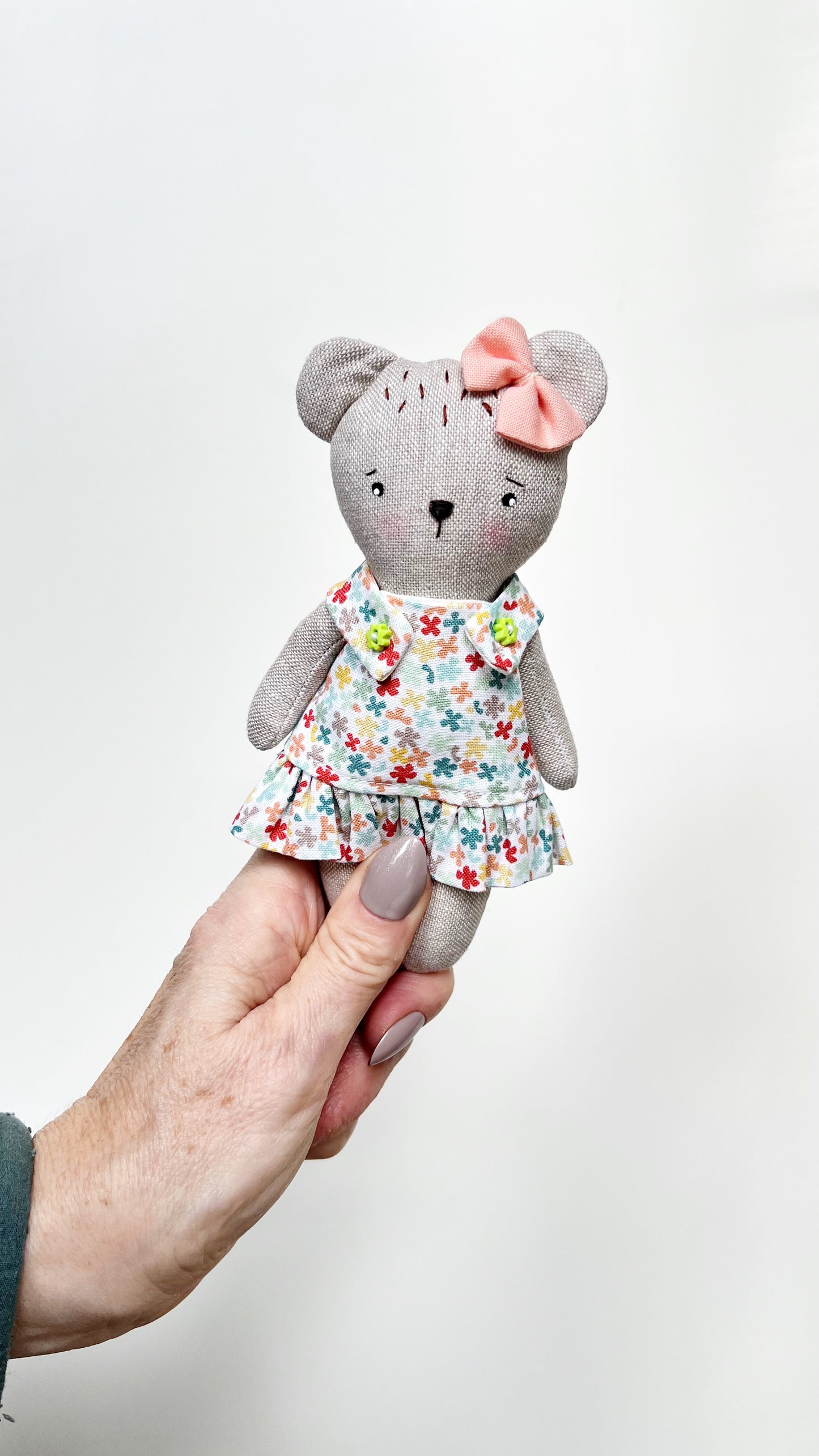Mini Bear Doll, Bear Doll, Dollhouse Doll