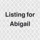 Order for Abigail